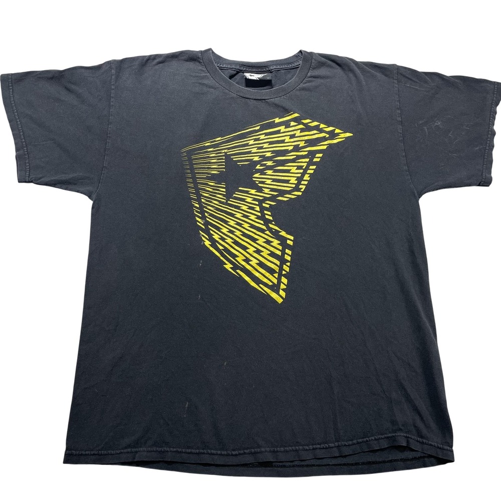 Famous Stars & Straps Shirt Mens Large Black Yellow Logo Graphic Streetwear